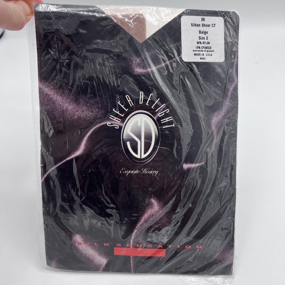 Pair of Sheer Delight Microfiber CT Opaque Tights Silken Sheer CT Beige Size 2 - Picture 8 of 8